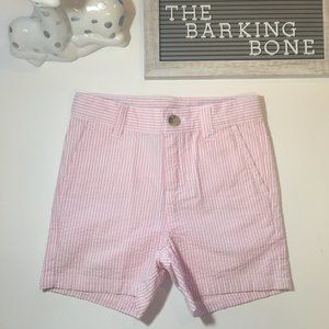 BOY SCARF PINK SEERSUCKER STRIPED SHORT SZ 18-24M✨